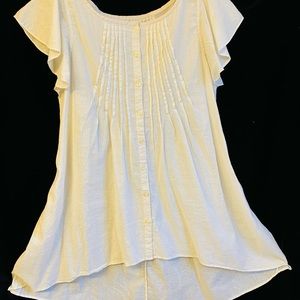EUC Anthropologie 100% cotton lightweight high-low long top with delicate tucks